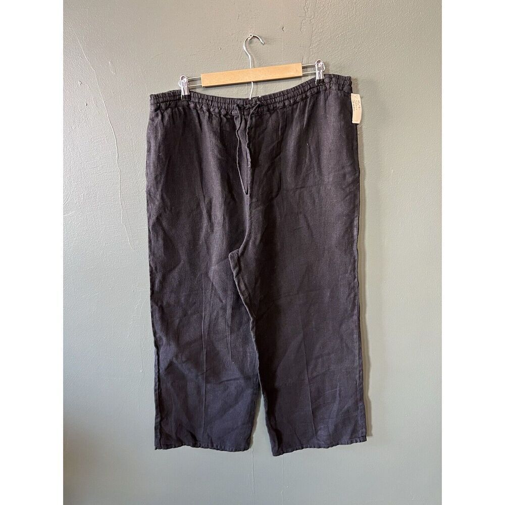 Kiko Comfortable Clothing Womens Black Pull On Linen Pants NWT Size Large
